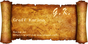 Greff Karina névjegykártya